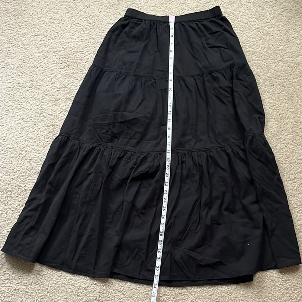 UNIQLO Black Tiered Cotton Skirt